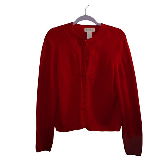 Bright Red Cardigan Sweater  - EUC - Picture 2 of 9